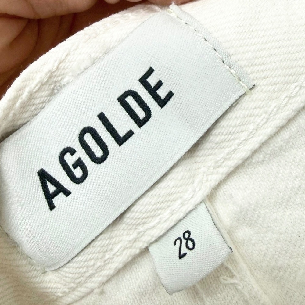 AGOLDE Indra Hip Slung Baggy Denim Shorts Fortune White Size 28 NEW - Picture 9 of 9